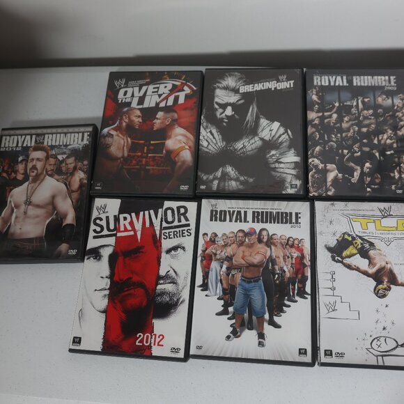 Lot of 7 WWE PPV Dvds 2009 2010 2012 - Royal Rumble TLC Over Limit Survivor Seri - Picture 1 of 8